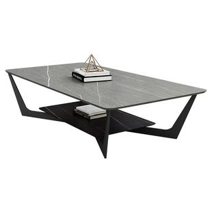 茶几桌客厅家用轻奢现代简约岩板大理石茶几办公室会客茶桌高级感