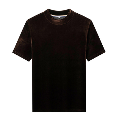 啄木鸟金丝绒男士半高领短袖t恤