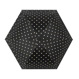 韩版ins折叠伞波点遮阳伞超轻小巧五折伞女生防晒圆柄黑白晴雨伞