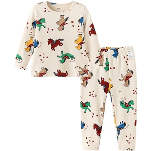 巴拉巴拉宝宝内衣套装男童女童睡衣春秋款儿童保暖两件套秋衣秋裤