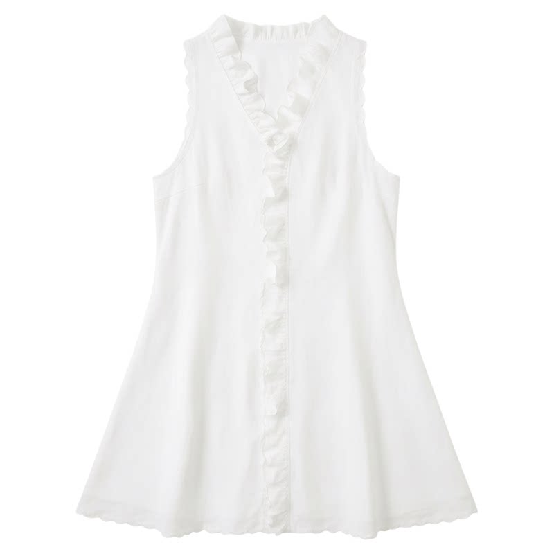 Casual cotton and linen solid color dress休闲棉麻纯色连衣裙