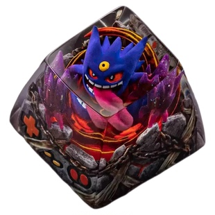 宝可梦神奇宝贝3D立体图鉴树脂透光个性键帽十字轴SA高度机械键盘