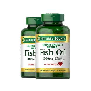 Nature&rsquo;sBounty自然之宝欧米伽3深海鱼油软胶囊100粒*2瓶