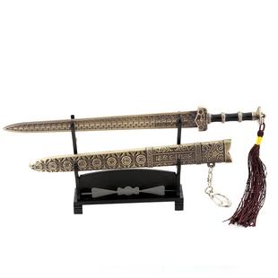 古代名剑湖北博物馆纪念品越王勾践剑模型合金古风宝剑摆件玩具