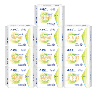 ABC迷你卫生巾190mm有护翼超薄透气护垫姨妈女整箱正品官方旗舰店