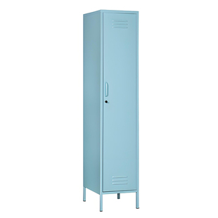 单门铁皮衣柜家用窄立柜小型衣柜夹缝收纳置物柜铁艺阳台储物柜子