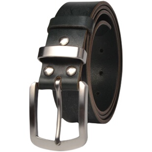 英国马缰革腰带真皮头层牛皮针扣男士皮带沁蜡透染有头裤带3.8cm