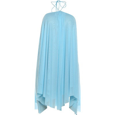 不规则轻纱超仙飘逸挂脖连衣裙女