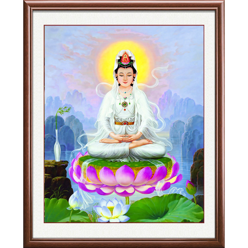 观世音菩萨阿弥陀佛宗教镇宅挂画