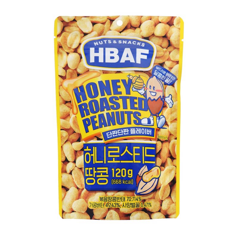 HBAF芭蜂 烤焗蜜味花生咸咸甜甜味120克低温干焗香脆可口休闲小食