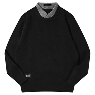 【保暖假两件】海澜之家26春季商务休闲针织衫衬衫领毛衣上衣男