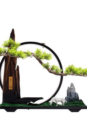 新中式风风化实木家居摆件底座