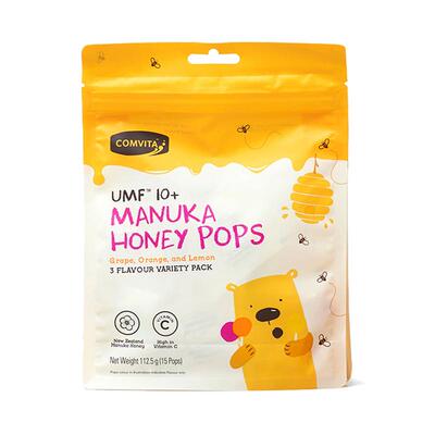新西兰进口comvita康维他UMF10+麦卢卡蜂蜜儿童棒棒糖VC柠檬