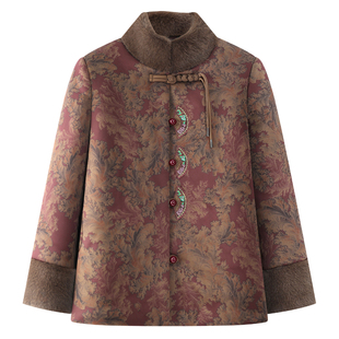 奶奶冬装棉袄女新中式老年人棉衣洋气妈妈加绒加厚外套老太太衣服