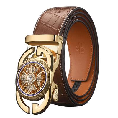 保罗时来运转皮带男士商务