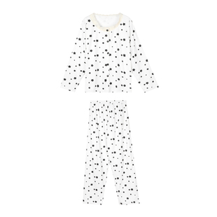 JoyceBra  秋冬磨毛德绒睡衣女款星星印花宽松长袖长裤家居服套装