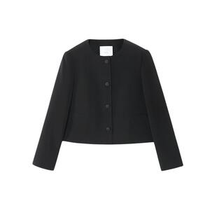 OVV2025秋冬新款基础圆领休闲通勤短款夹克外套GWJFW35001A