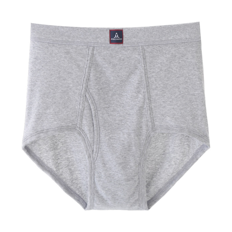 PROMAN豪门3条装男士纯棉罗纹高腰三角内裤宽松中老年短裤头全棉