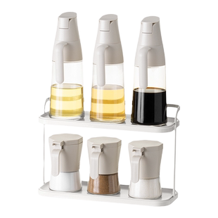 懒角落调料置物架厨房台式架子台面放调味料调味品油壶双层收纳架