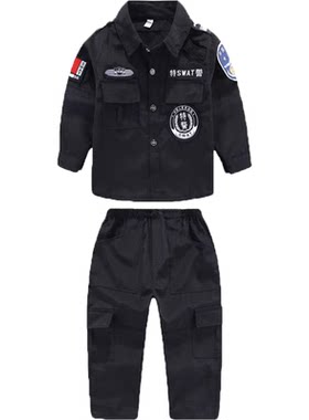 儿童小警官服装男孩特种兵小特警套装警察服衣服冬季玩具全套装备