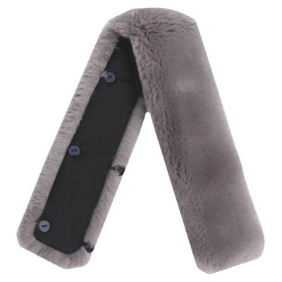 真獭兔毛小立领男女通用系扣领子