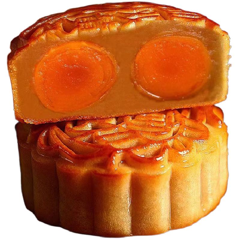 广式双黄月饼蛋黄白莲蓉味月饼