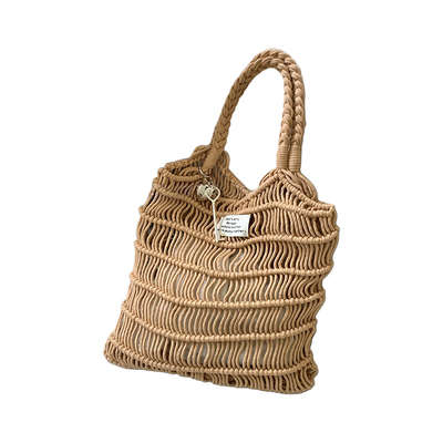 法式镂空手工编织包渔网包