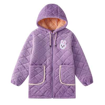 儿童罩衣洋气男女童加绒加厚宝宝冬季保暖反穿衣中长款秋冬孩外穿