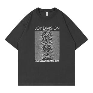 Joy Division乐队复古美式街头休闲落肩宽松纯棉圆领摇滚短袖T恤