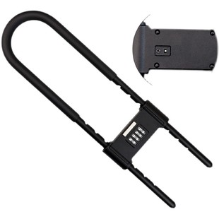 防盗玻璃门密码锁 密码u型锁挂锁 商铺锁双开门办公室U形加长插锁