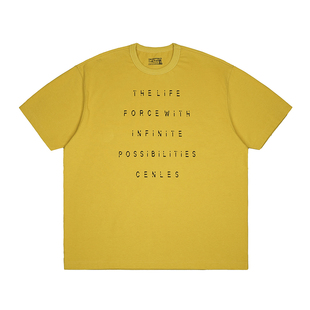 CENLES SS25 美式复古破碎标语短袖T恤男宽松夏季印花休闲纯棉TEE