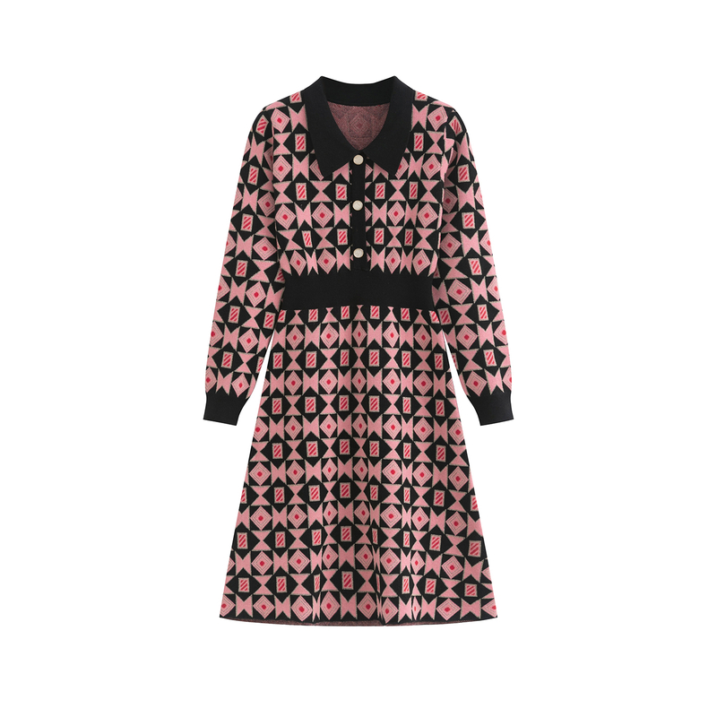 小香风针织polo连衣裙秋冬女装2025新款法式减龄显瘦气质穿搭裙子