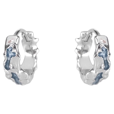 原创中性简约小耳环蓝色冷淡