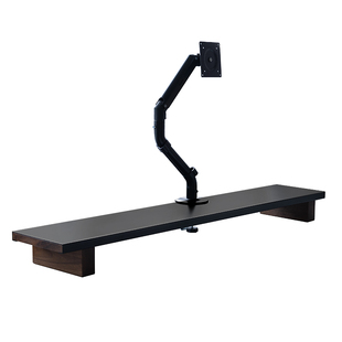 MOZI中碳钢+黑胡桃实木 模块化电脑机械臂电竞房桌面显示器增高架