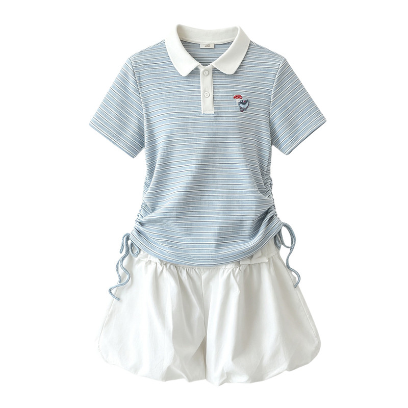 女童夏季学院风polo衫两件套