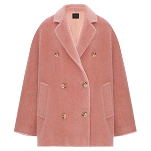 concise-white/简白 女士双排扣落肩大衣外套银泰百货 301257