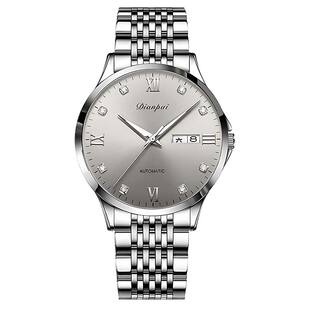 超薄无电池全自动真机械手表男士夜光防水双日历正品游丝大气腕表