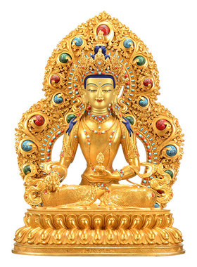 全鎏金地藏王铜像摆件