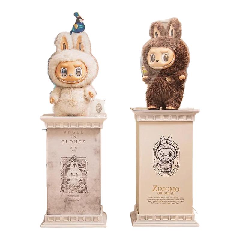 適用泡泡瑪特labubu展示盒子底座架zimomo大天使羅馬柱首領拉布布