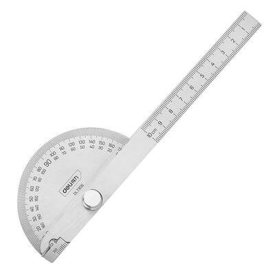 得力工具7306量角器 角度规 角度尺分度规 测量角度 不锈钢200mm