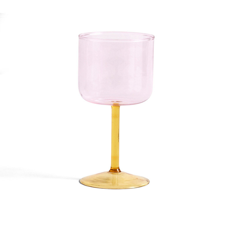 丹麦HAY Tint Wine Glass 彩色透明玻璃杯 家用高脚红酒杯