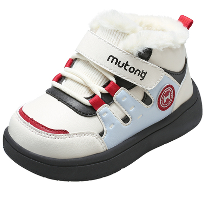 牧童冬加绒保暖轻便缓震儿童棉鞋