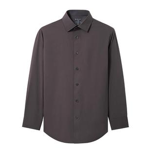 衬衫老罗[凌志三号]白衬衫铜氨丝商务男装纯色长袖衬衣247X0F642L