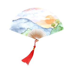 手绘书签diy材料包学生中国风古典中国风创意团扇礼物自制漆画扇