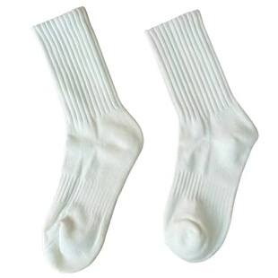 5双 袜子男士中筒袜纯棉吸汗防臭白色秋冬长筒棉袜男女运动篮球袜