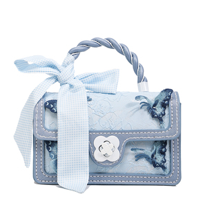 diy古风国风刺绣青花瓷小方包手缝自制材料包个性创意手工编织包