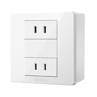 公牛开关双两孔二二2插四眼4孔四孔电源插座明装明线明盒墙壁面板