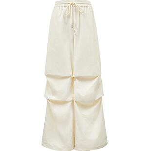 【降落伞裤】ONLY冬季休闲透气捏褶松紧腰工装风休闲裤女