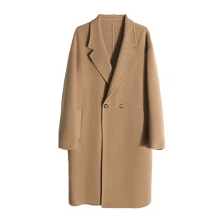 Mind Bridge高级感羊毛双面呢大衣男中长秋冬宽松呢子双排扣外套