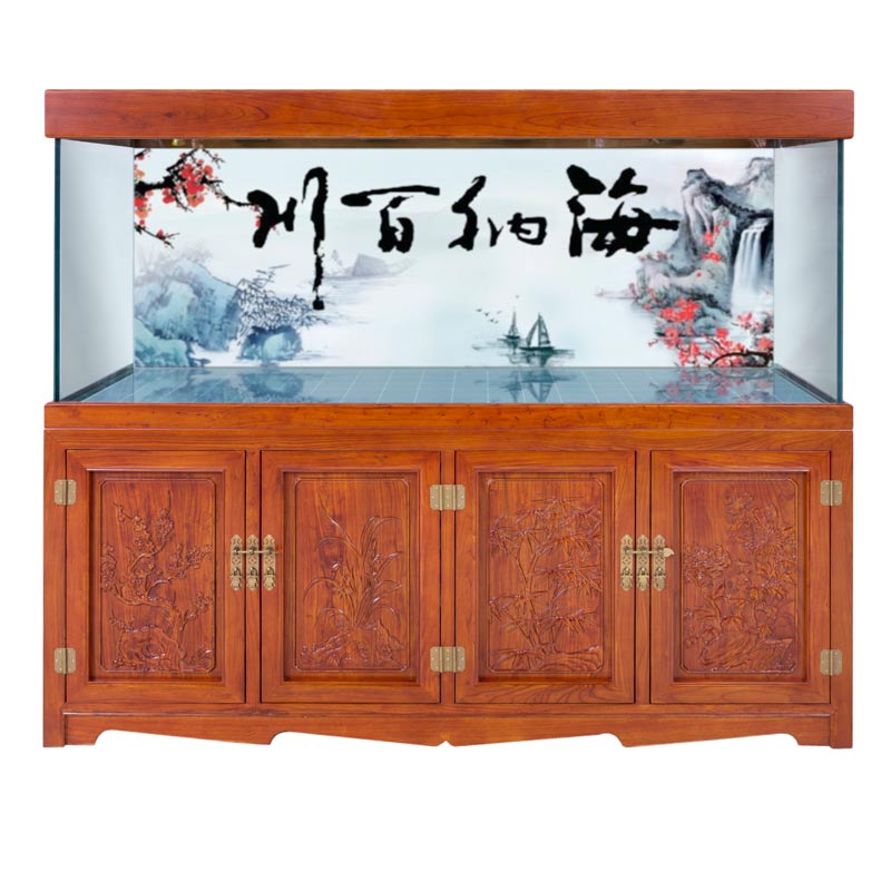 鱼缸水族箱大型底滤生态免换水家用客厅落地过滤超白玻璃隔断屏风